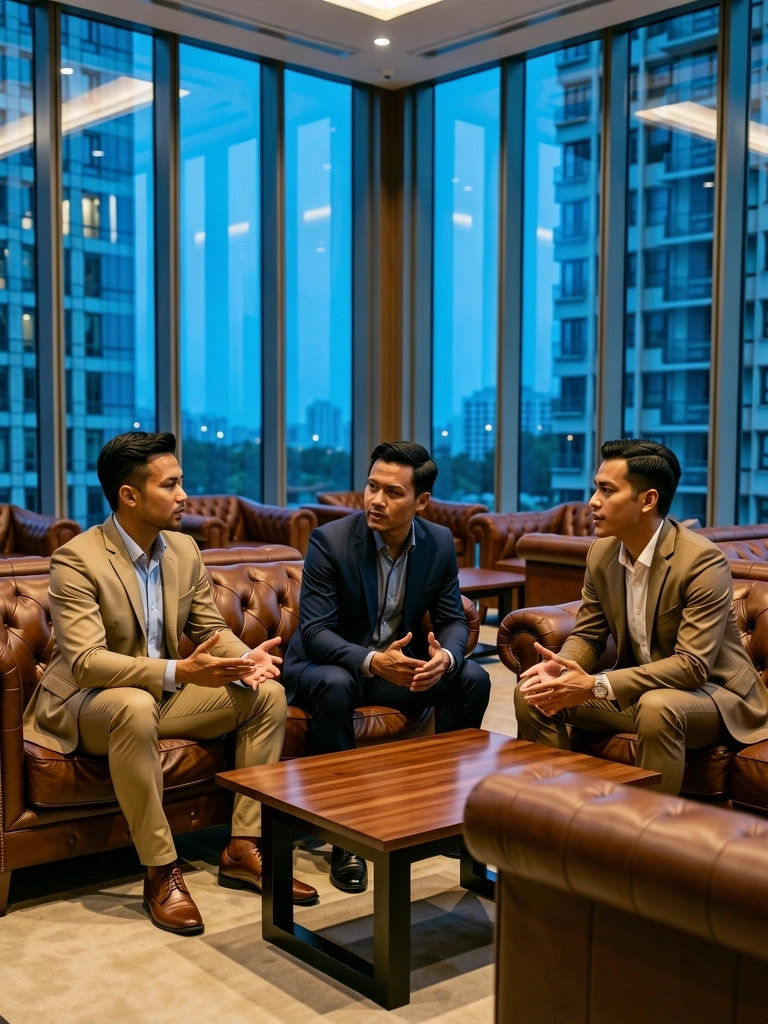 Indonesian professionals in discussion