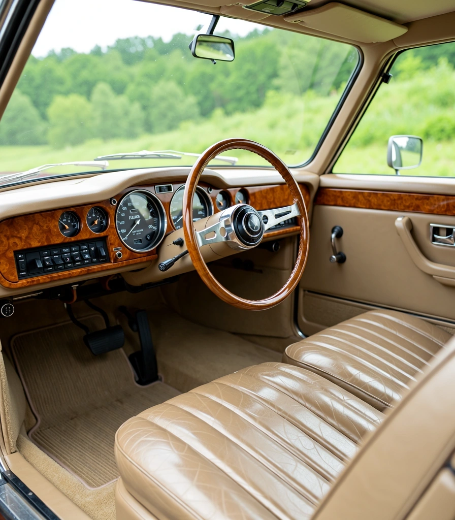 Vintage luxury automobile interior